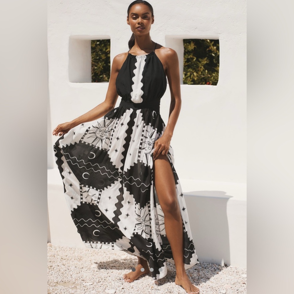 NWT Anthropologie x Tigre Indigo Halter Maxi Dress Size XSP